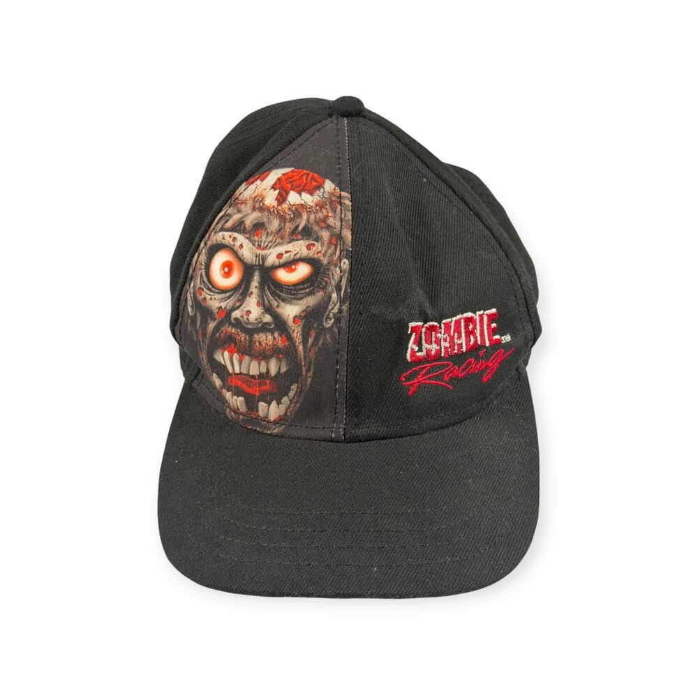 Monster Jam Zombie Racing Snapback Hat, Black/Red, Split Panel, Men's One Size